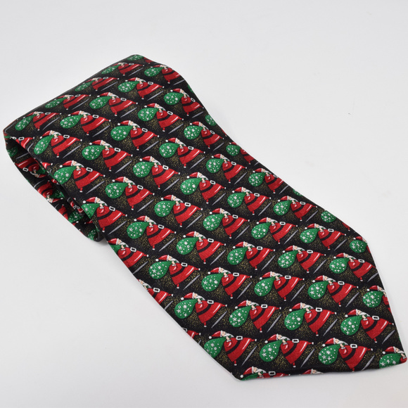 Cool Yule Santa Claus Tie Holiday Silk Necktie Christmas Office Party Festive - Picture 2 of 6